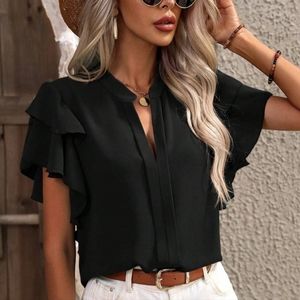Victoria Ruffle Sleeve Top - Black